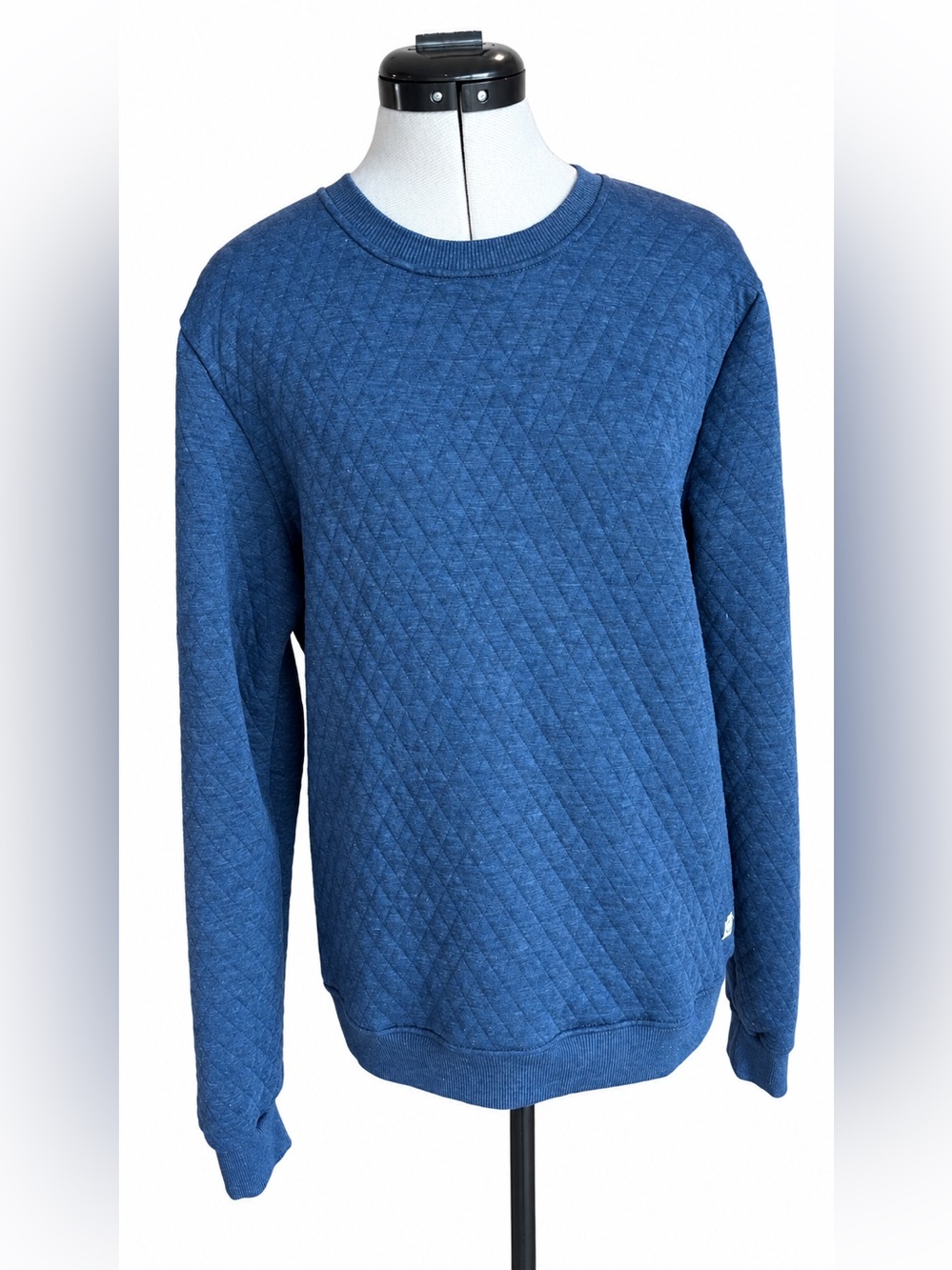 Marine Layer Corbet Diamond Quilted Crewneck Sweatshirt – Navy